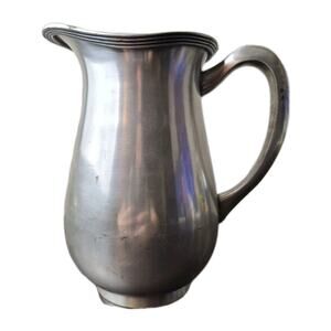 RR International Silver Plated Pitcher Food Grade Dishwasher Safe Handle 1 Quart